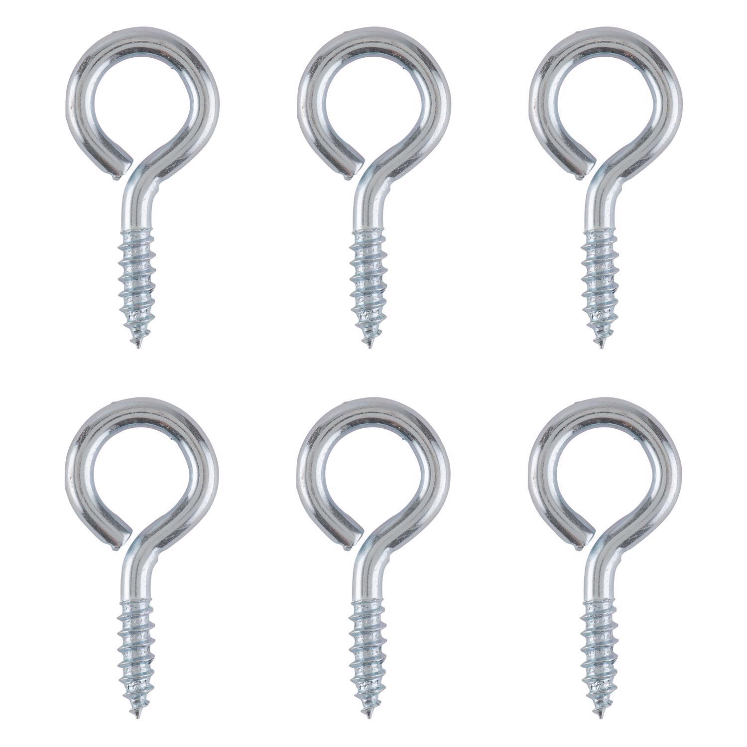 Ace 3/16 in. D X 1-5/8 in. L Zinc-Plated Steel Screw Eye 60 lb. cap. 6 pk