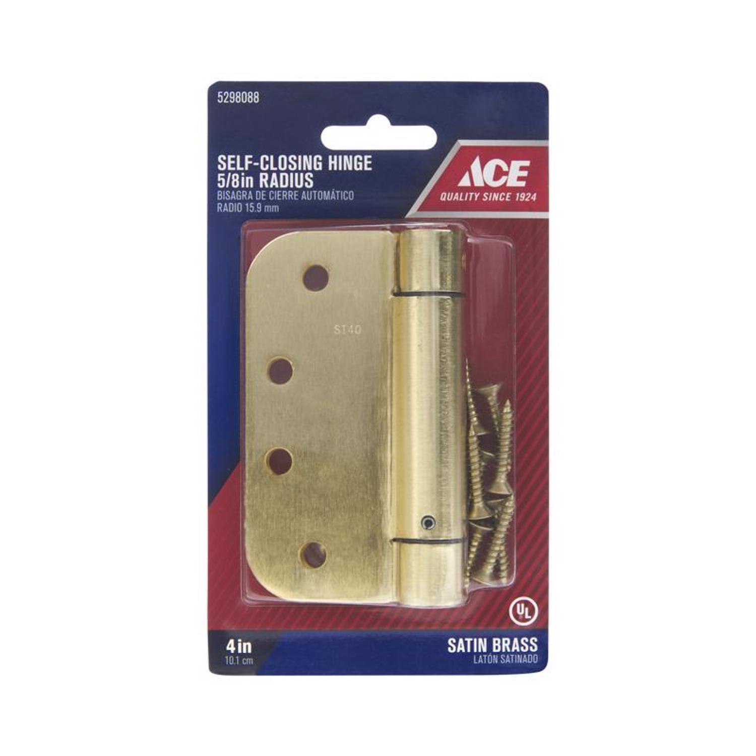 Ace 4 in. L Satin Brass Self Closing Hinge 1 pk