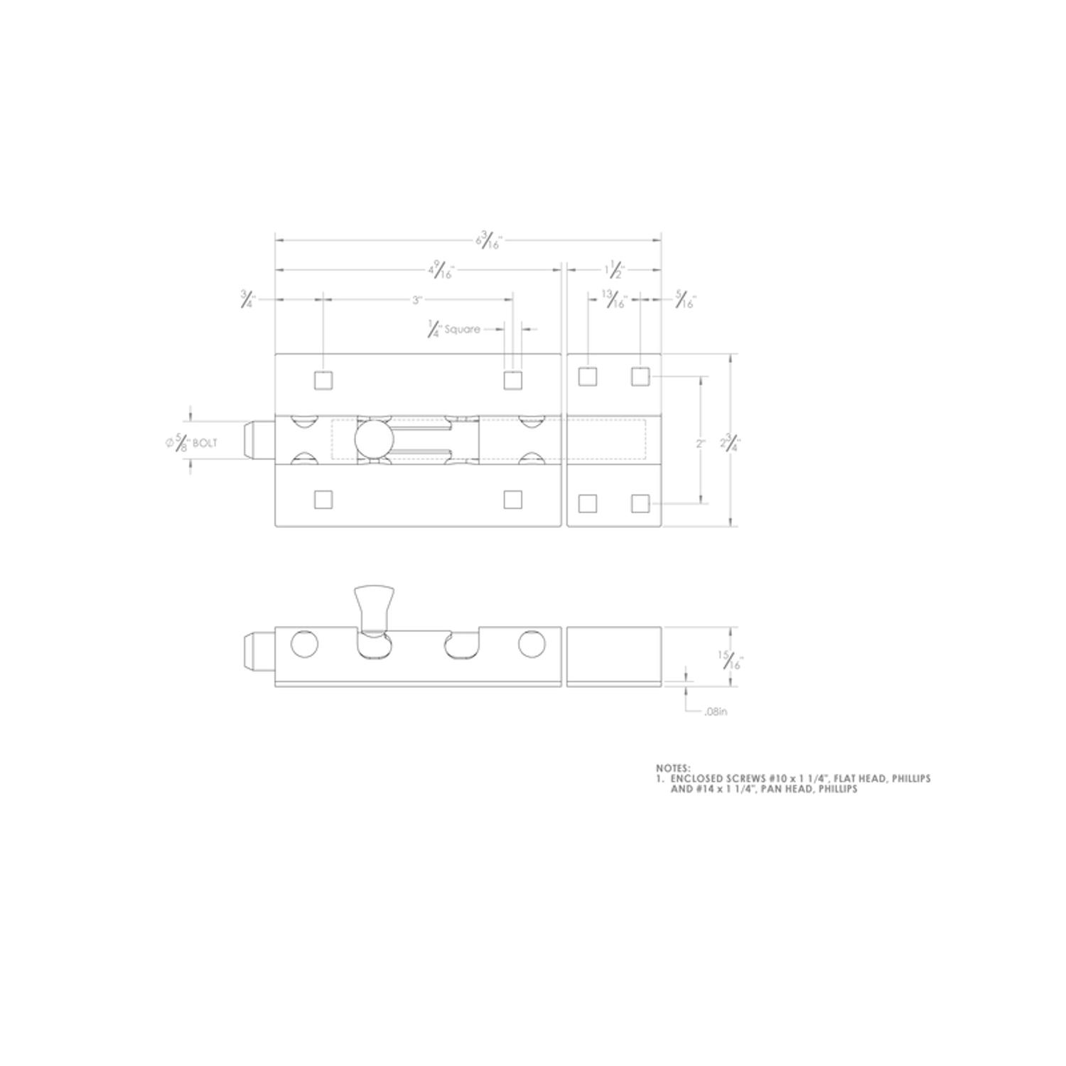 Ace 5 in. L Zinc-Plated Steel Barrel Bolt 1 pk