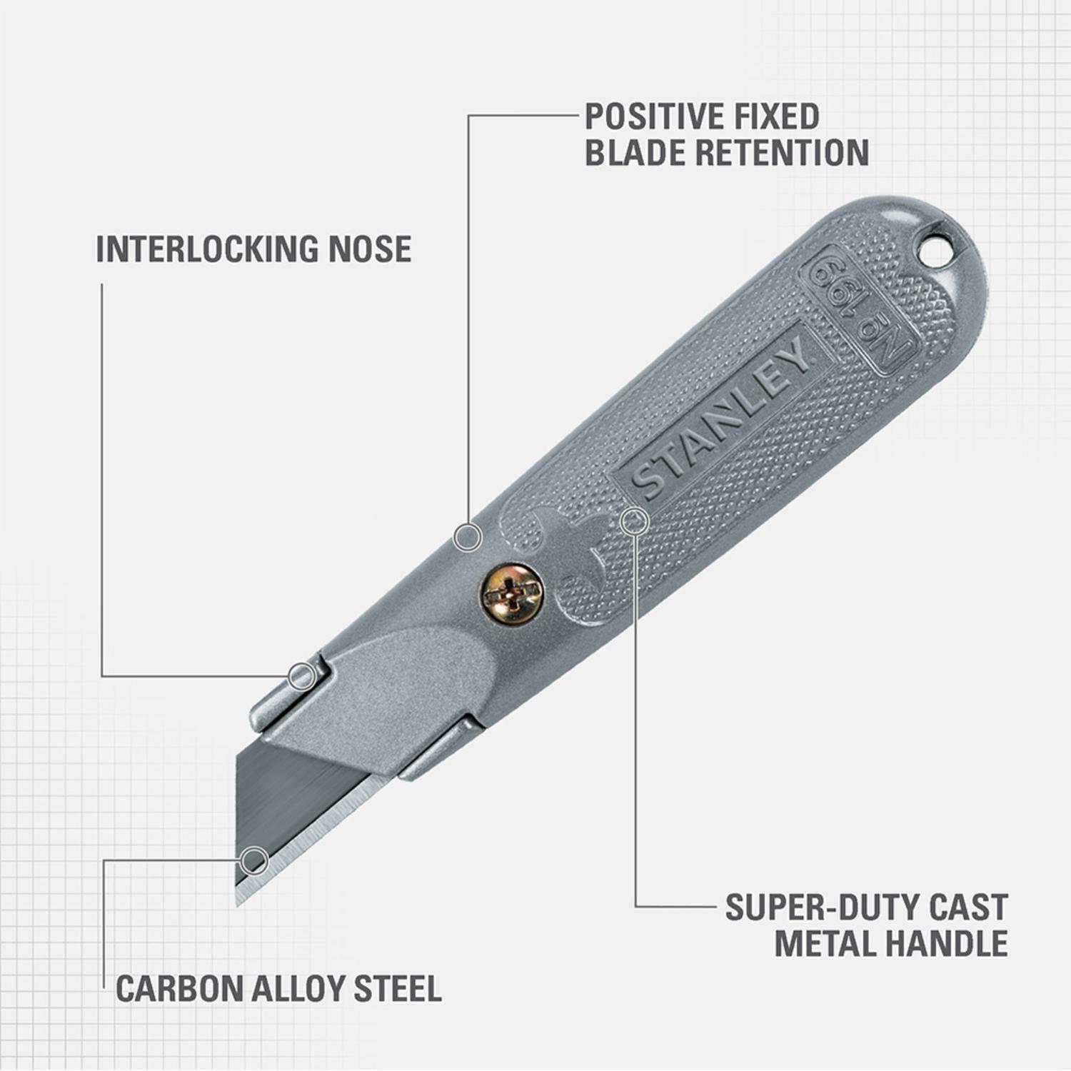 Stanley Classic 199 5-3/8 in. Fixed Blade Utility Knife Gray 1 pk