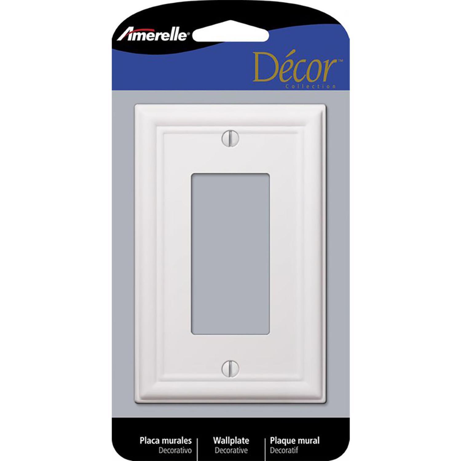 Amerelle Chelsea White 1 gang Stamped Steel Decorator Wall Plate 1 Pack