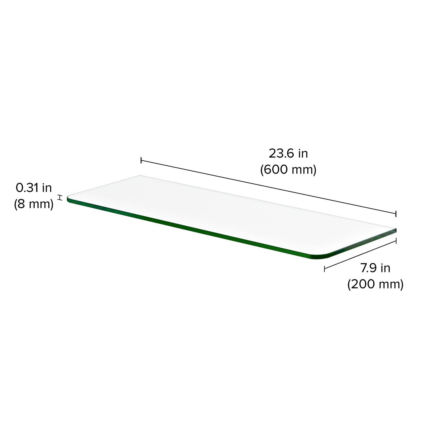 Dolle 0.31 in. H X 23.6 in. W X 7.9 in. D Clear Glass Shelf Board