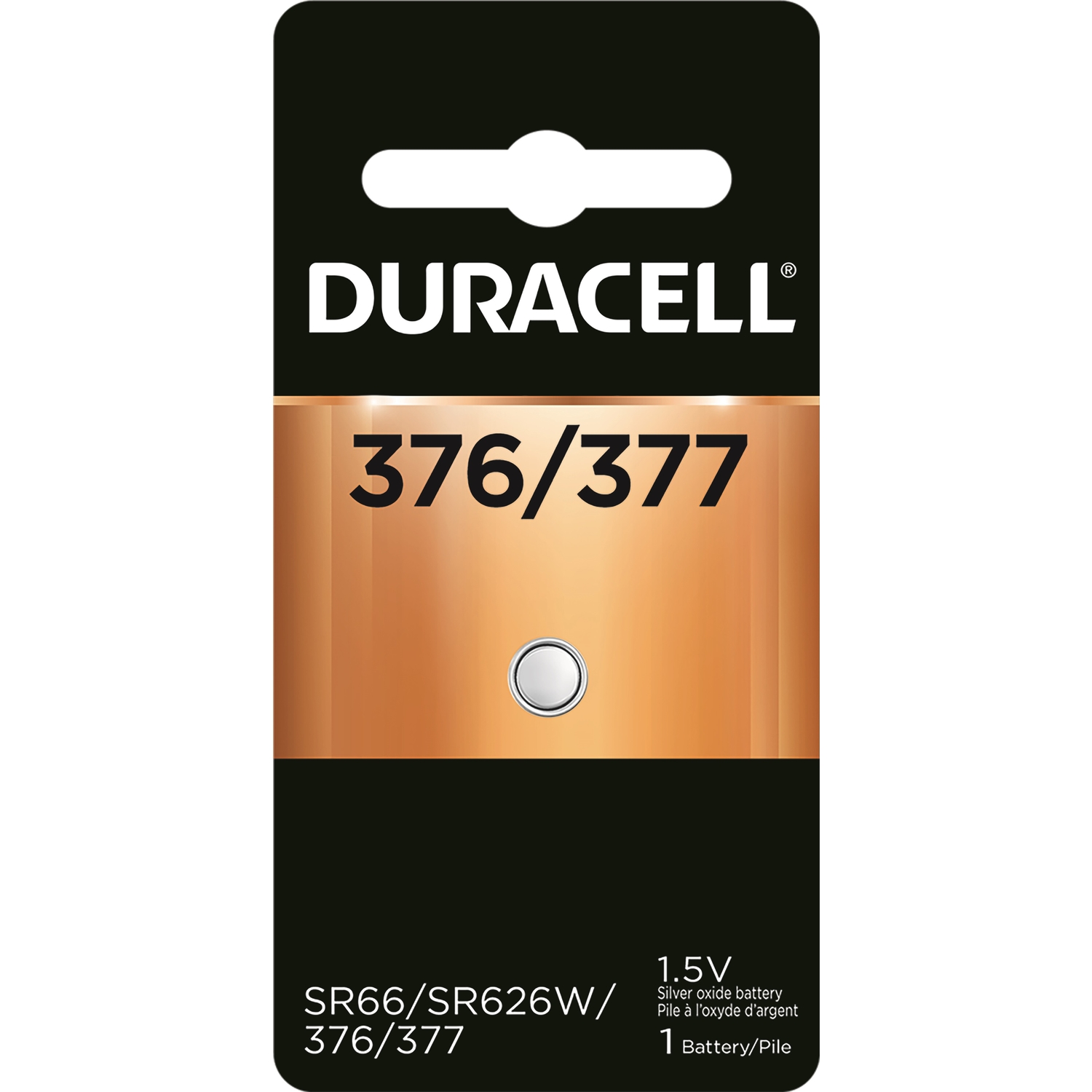 Duracell Silver Oxide 376/377 1.5 V 28 Ah Electronic/Watch Battery 1 pk