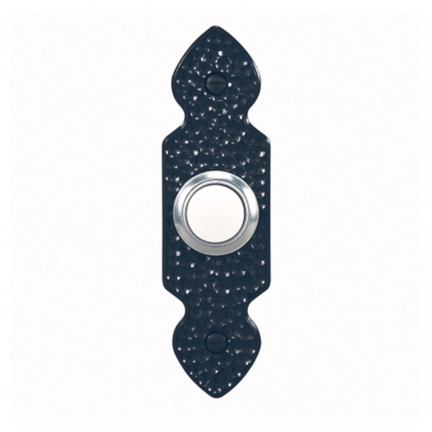 Heath Zenith Hammered Black Plastic Wired Pushbutton Doorbell