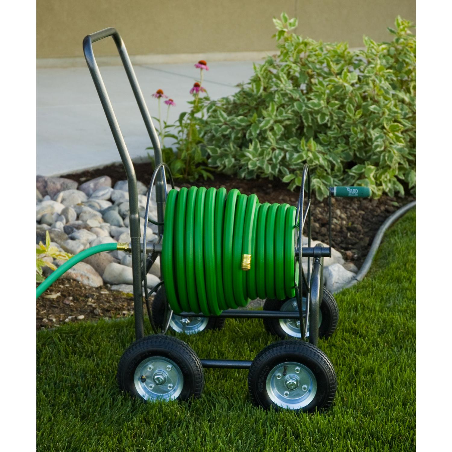 Yard Butler 400 ft. Silver Wheeled Hose Reel Cart