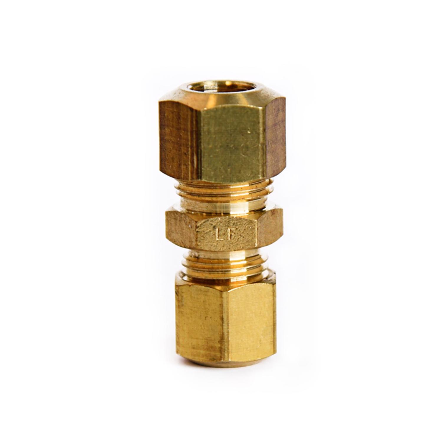 ATC 5/16 in. Compression 1/4 in. D Compression Yellow Brass Union