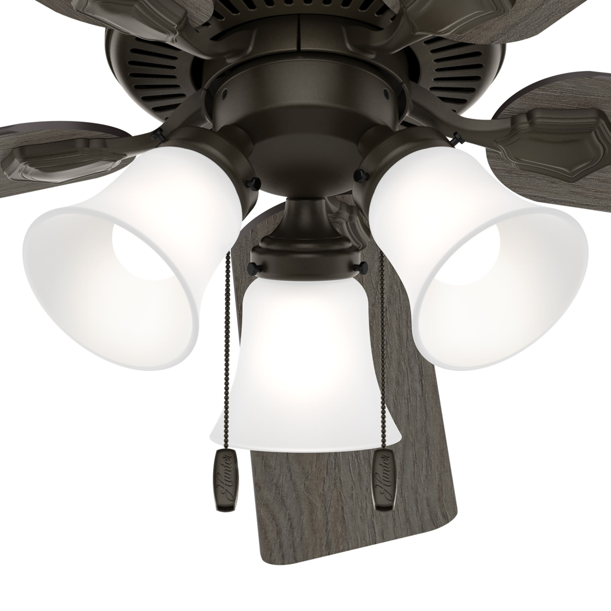 Hunter Fan Swanson 52 inch New Bronze with American Walnut / Greyed Walnut Blades Ceiling Fan