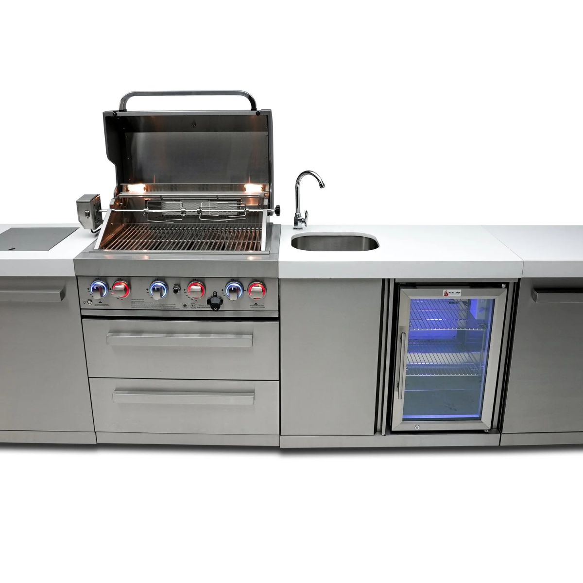 Mont Alpi 4-Burner Deluxe island with beverage center MAI400-DBEV