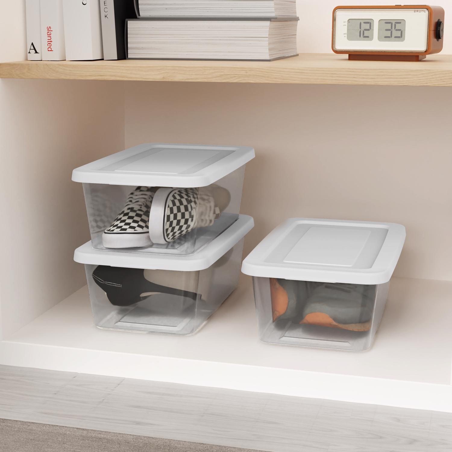 Sterilite 6 qt Clear Storage Box 4.875 in. H X 8.25 in. W X 13.625 in. D Stackable