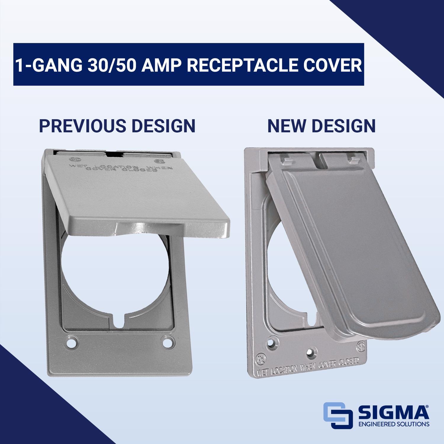Sigma Engineered Solutions Rectangle Die-Cast Metal 1 gang 4.57 in. H X 2.83 in. W 30/50 Amp Recepta