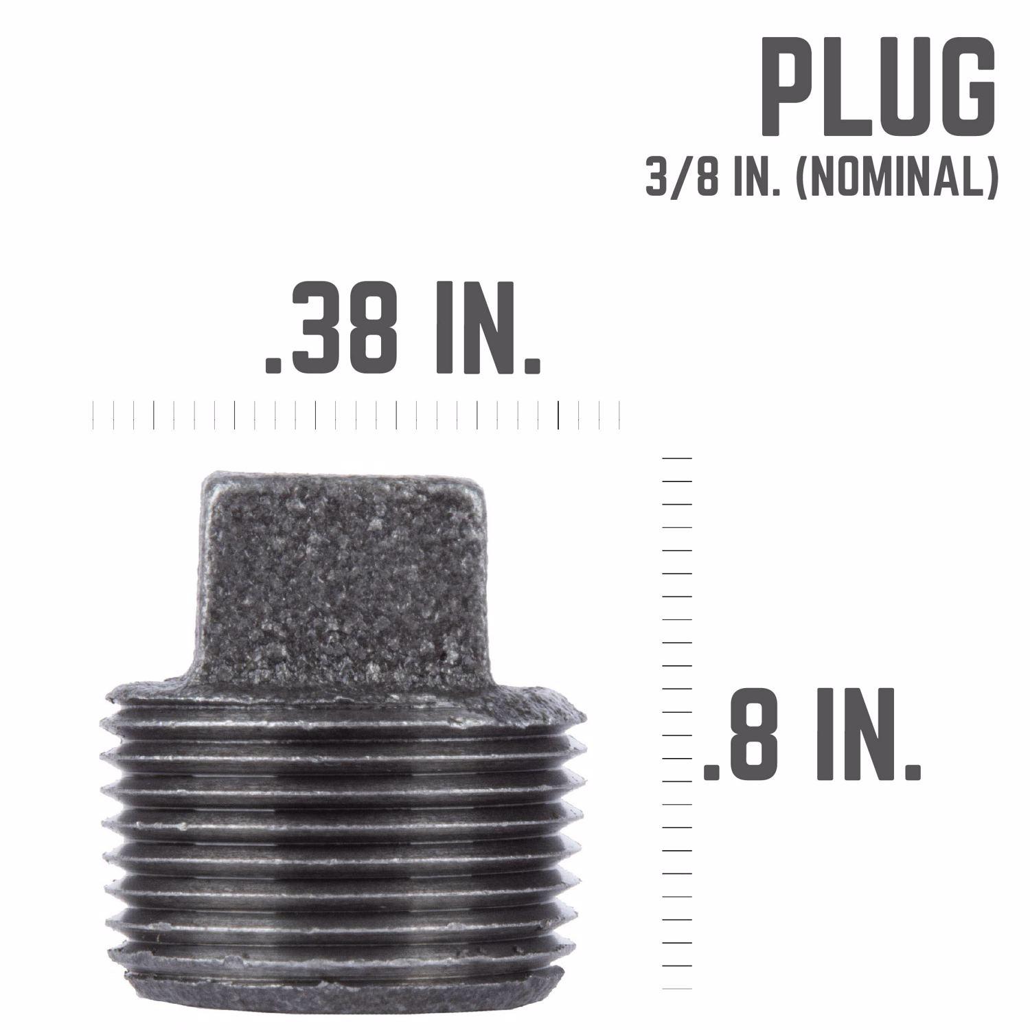 STZ Industries 3/8 in. MIP each Black Malleable Iron Plug