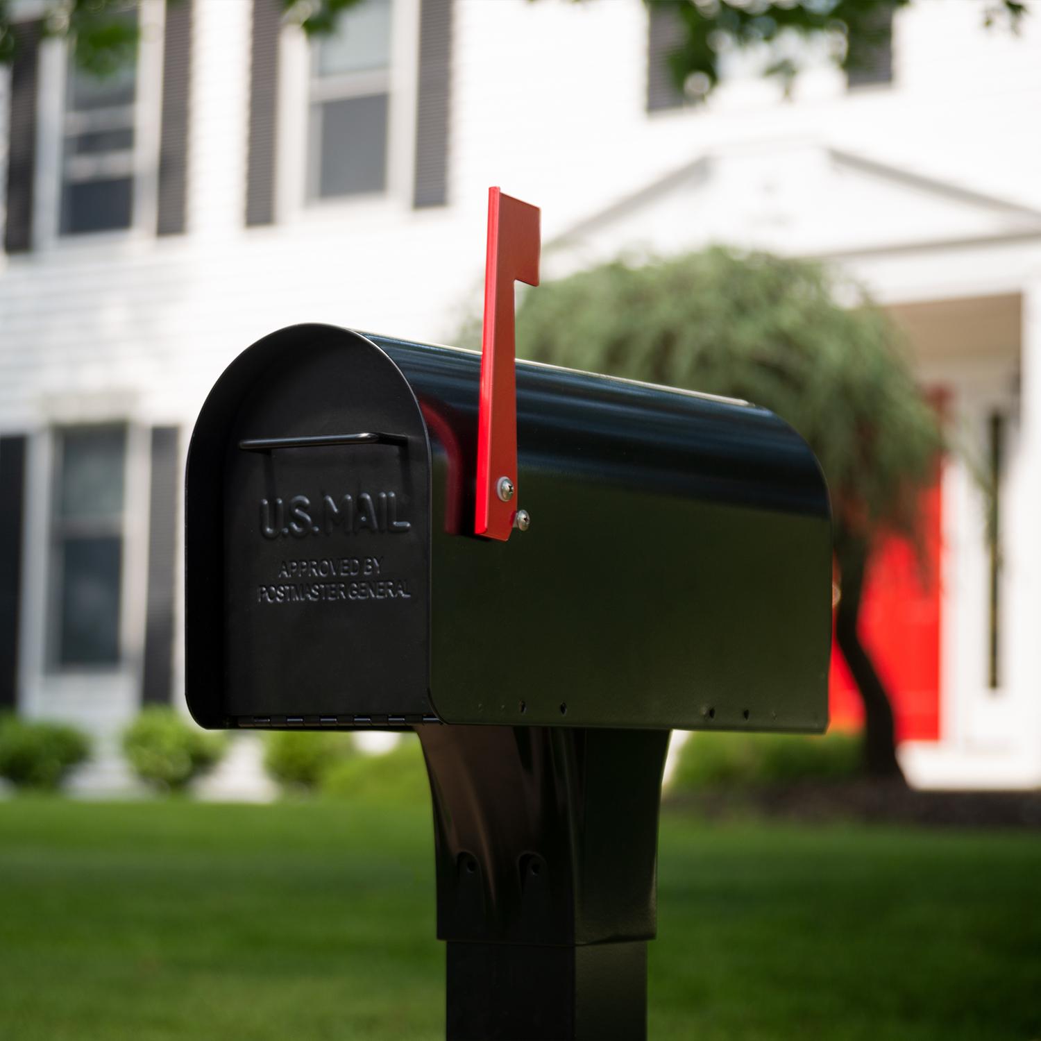 Architectural Mailboxes Ironside Contemporary Galvanized Steel Post Mount Black Mailbox