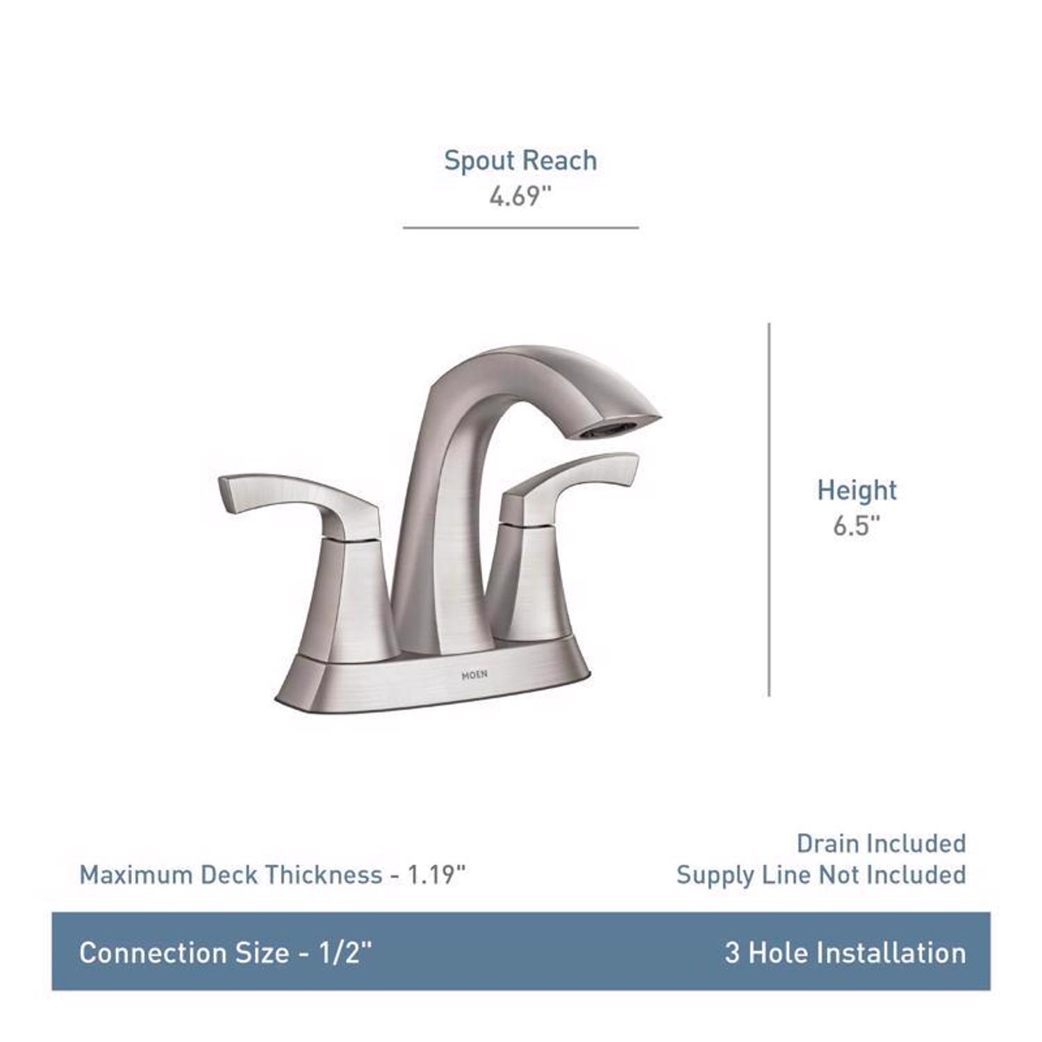 Moen Lindor Brushed Nickel Bathroom Faucet 4 in.