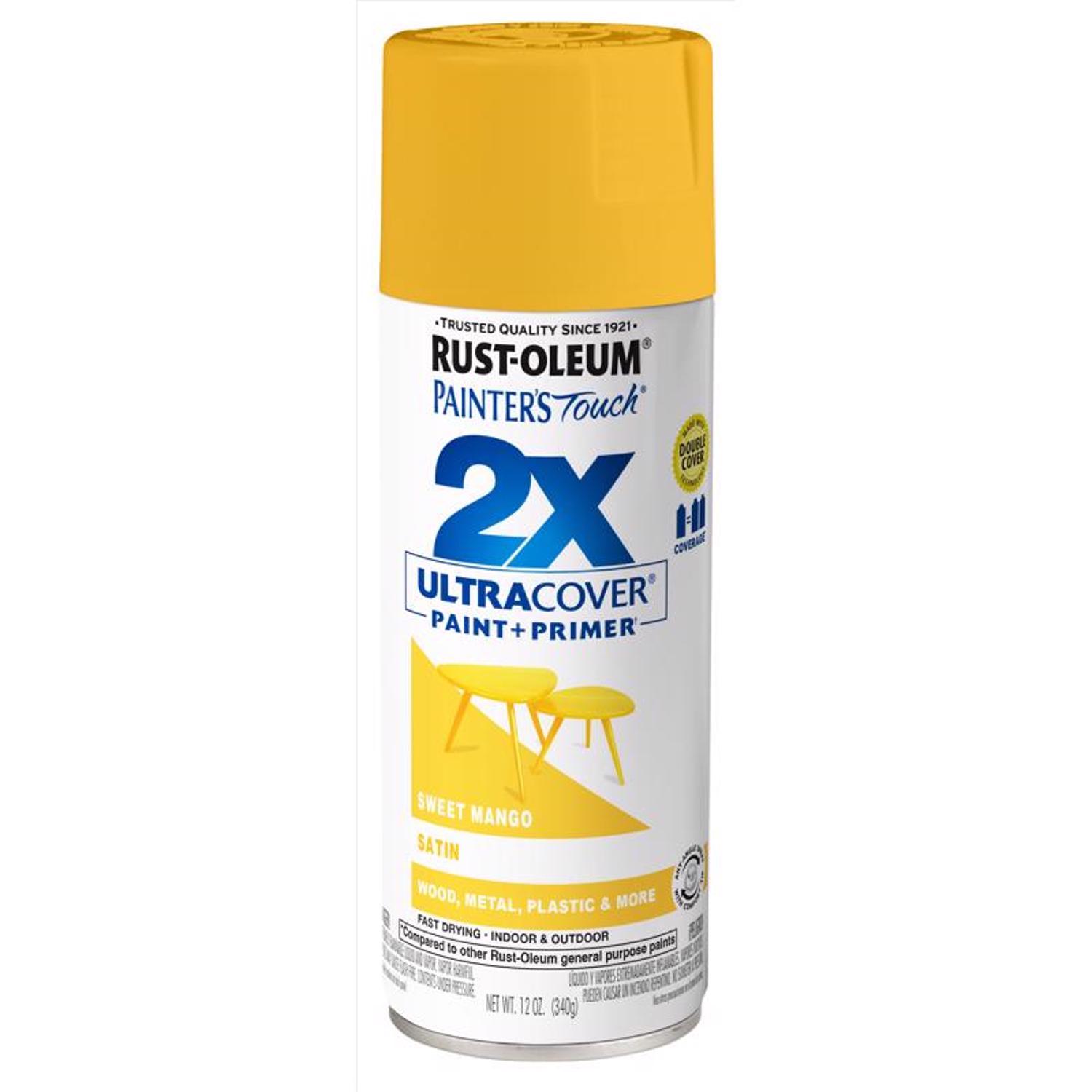 Rust-Oleum Painter's Touch Satin Sweet Mango Paint+Primer Spray Paint 12 oz.