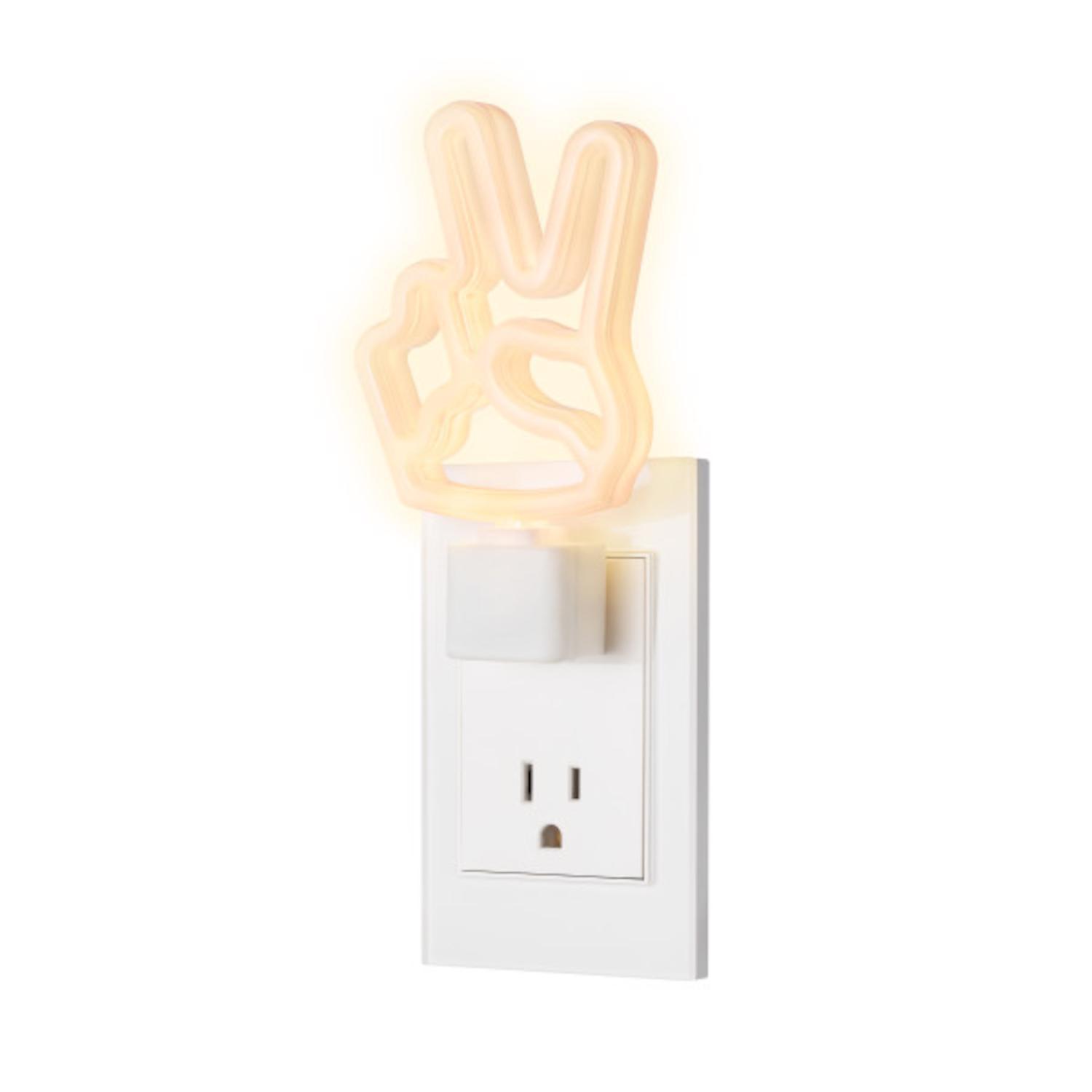 Globe Electric Automatic Plug-in Peace Sign LED Night Light