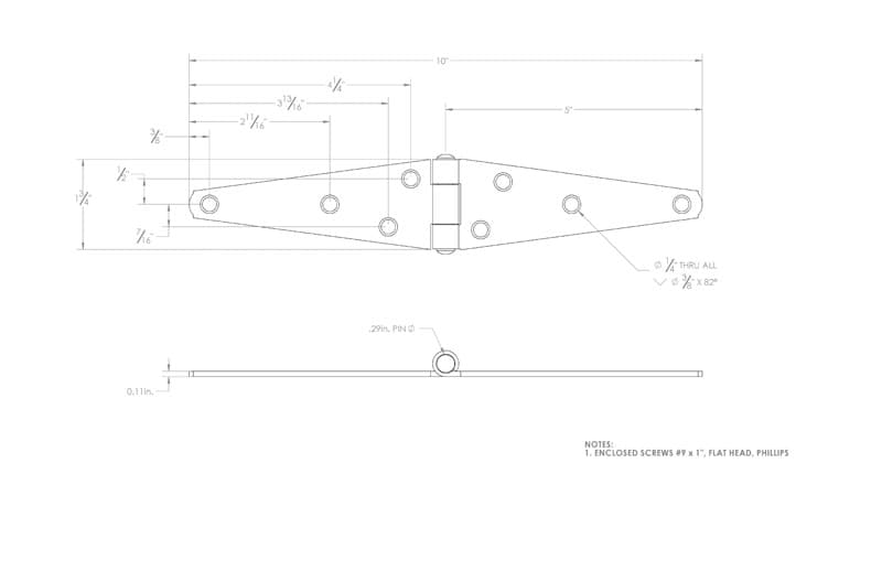 Ace 5 in. L Zinc-Plated Light Duty Strap Hinge 2 pk