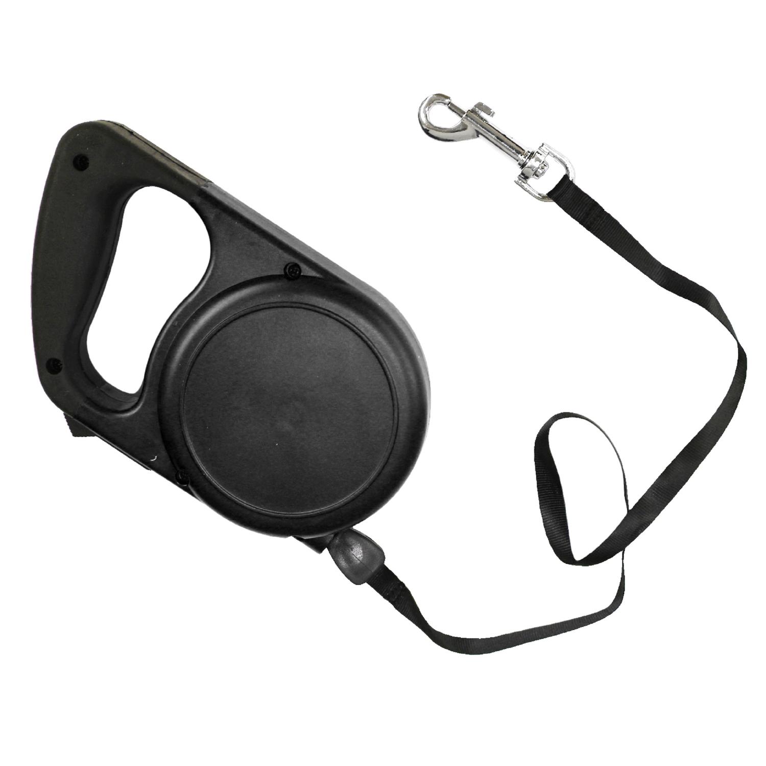 PDQ Red / Black Cotton/Nylon Dog Retractable Leash Medium/Large