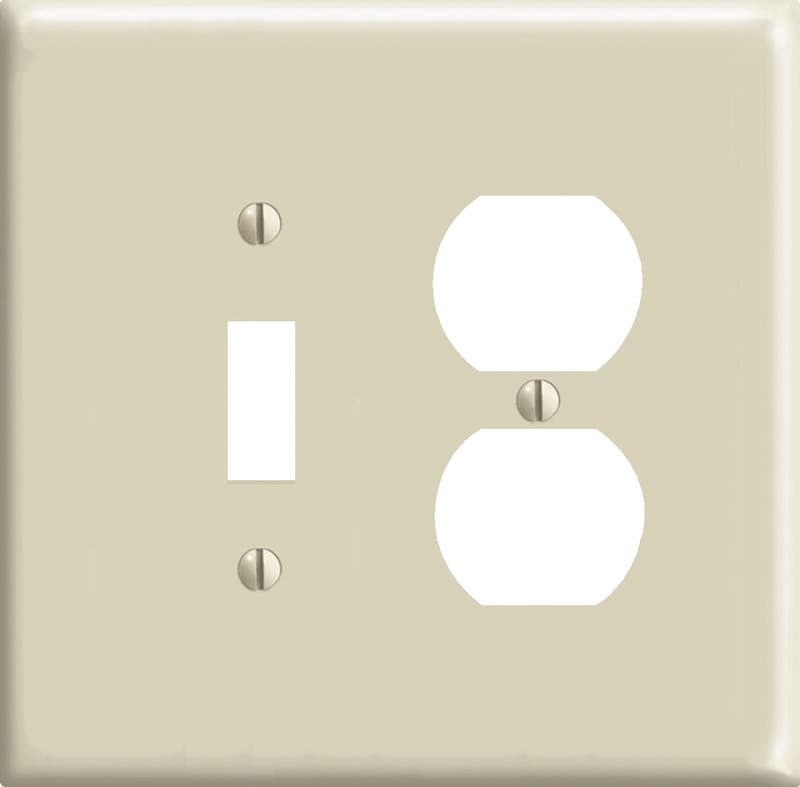 Leviton Ivory 2 gang Nylon Duplex/Toggle Wall Plate 1 pk