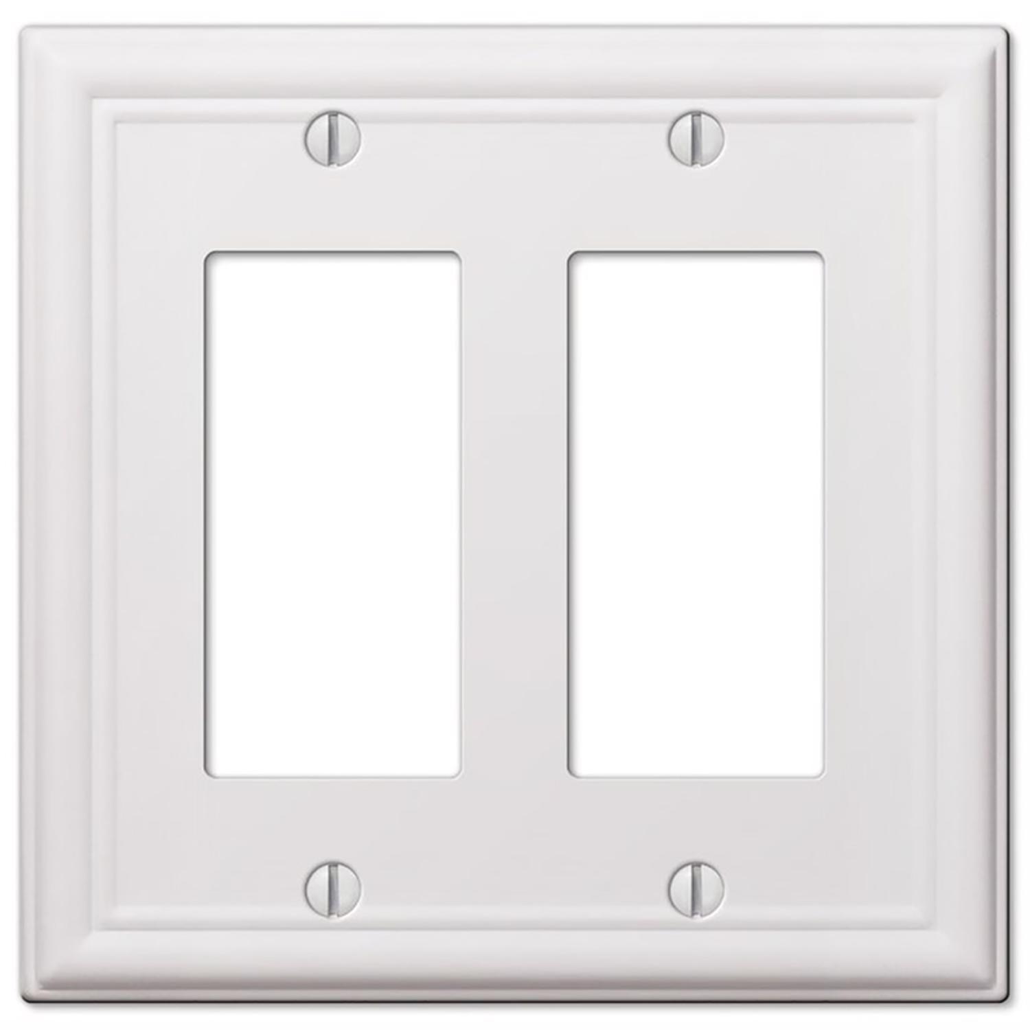 Amerelle Chelsea White 2 gang Stamped Steel Decorator Wall Plate 1 Pack