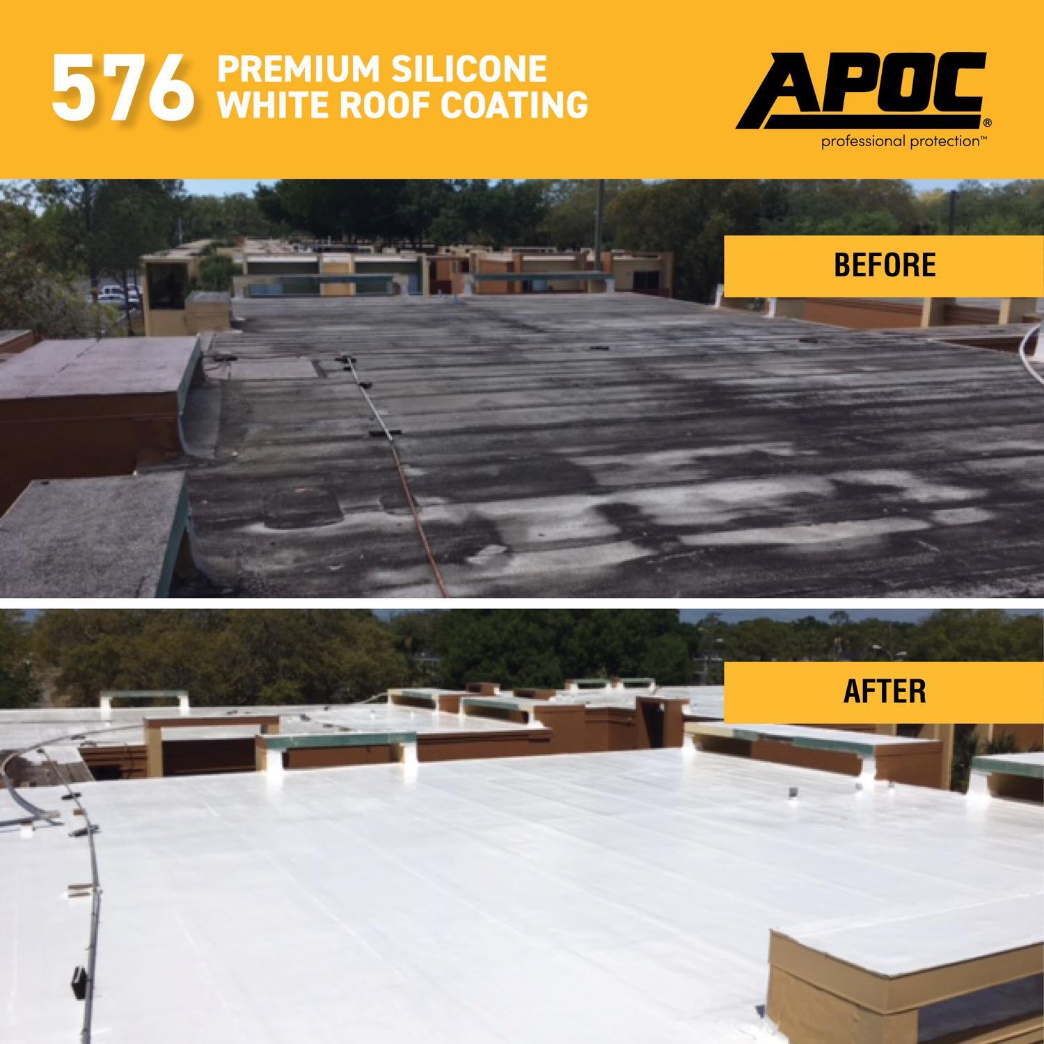 APOC Gloss Bright White Silicone Roof Coating 0.9 gal