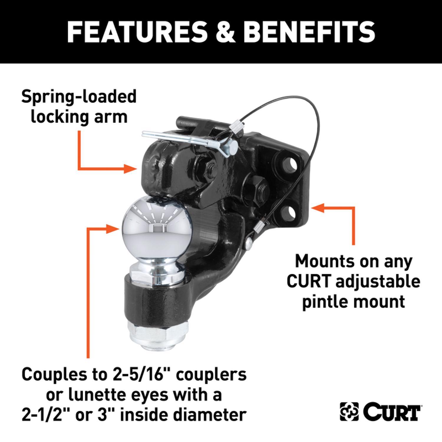 CURT 16000 lb. cap. 2.31 in. Ball and Pintle Hitch