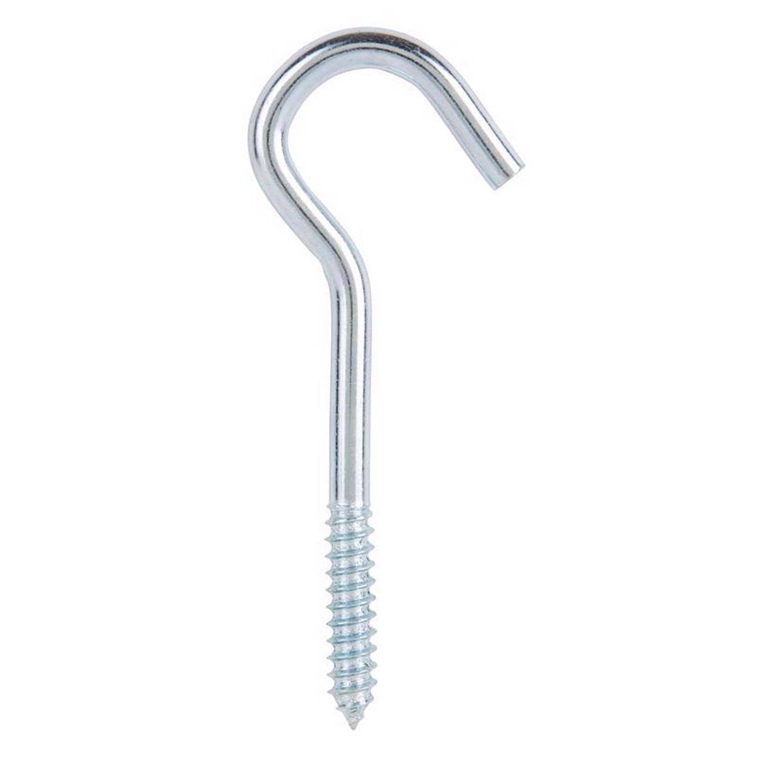 Ace Small Zinc-Plated Silver Steel 4.5625 in. L Ceiling Hook 160 lb 2 pk