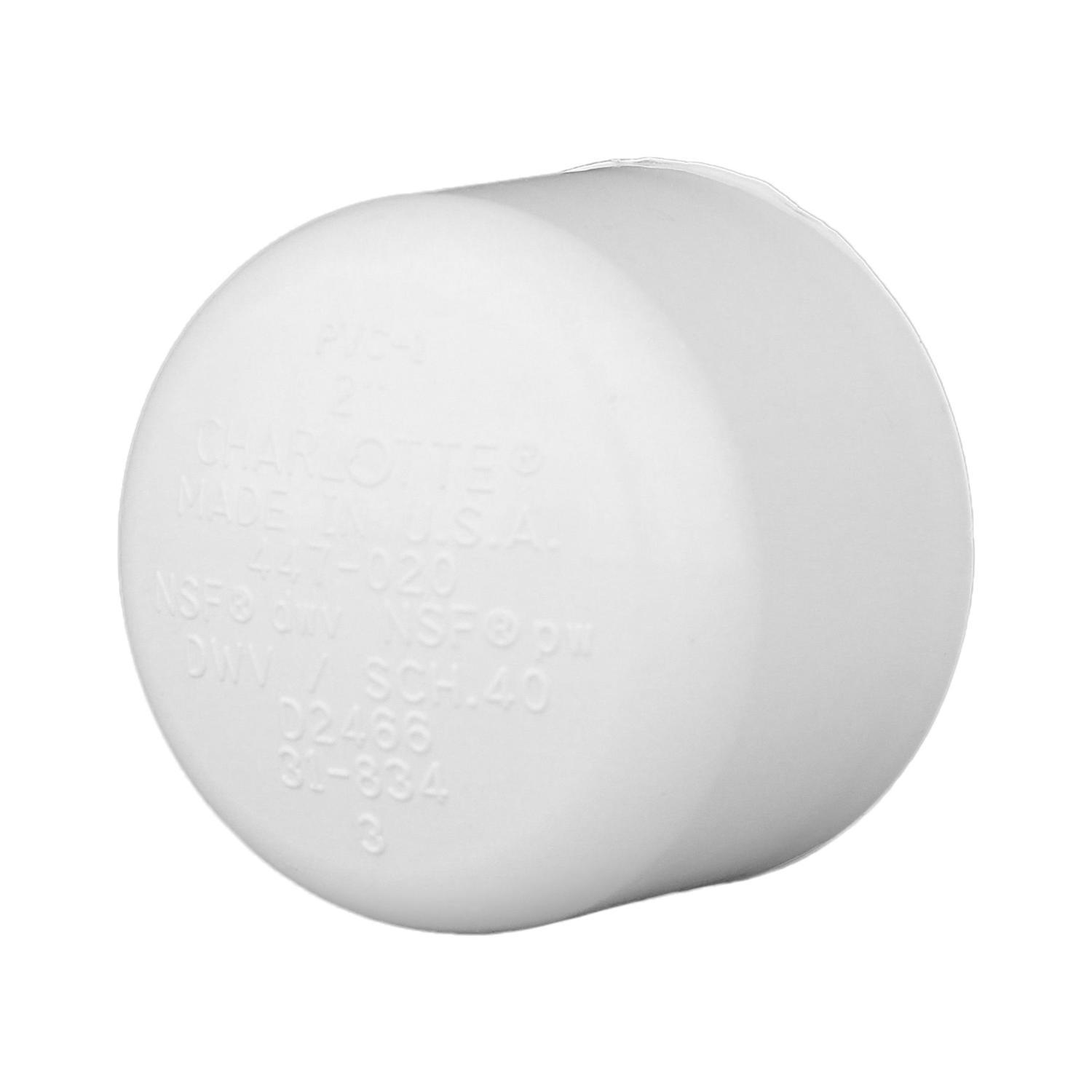 Charlotte Pipe Schedule 40 3 in. Slip X 3 in. D Slip PVC Cap 1 pk