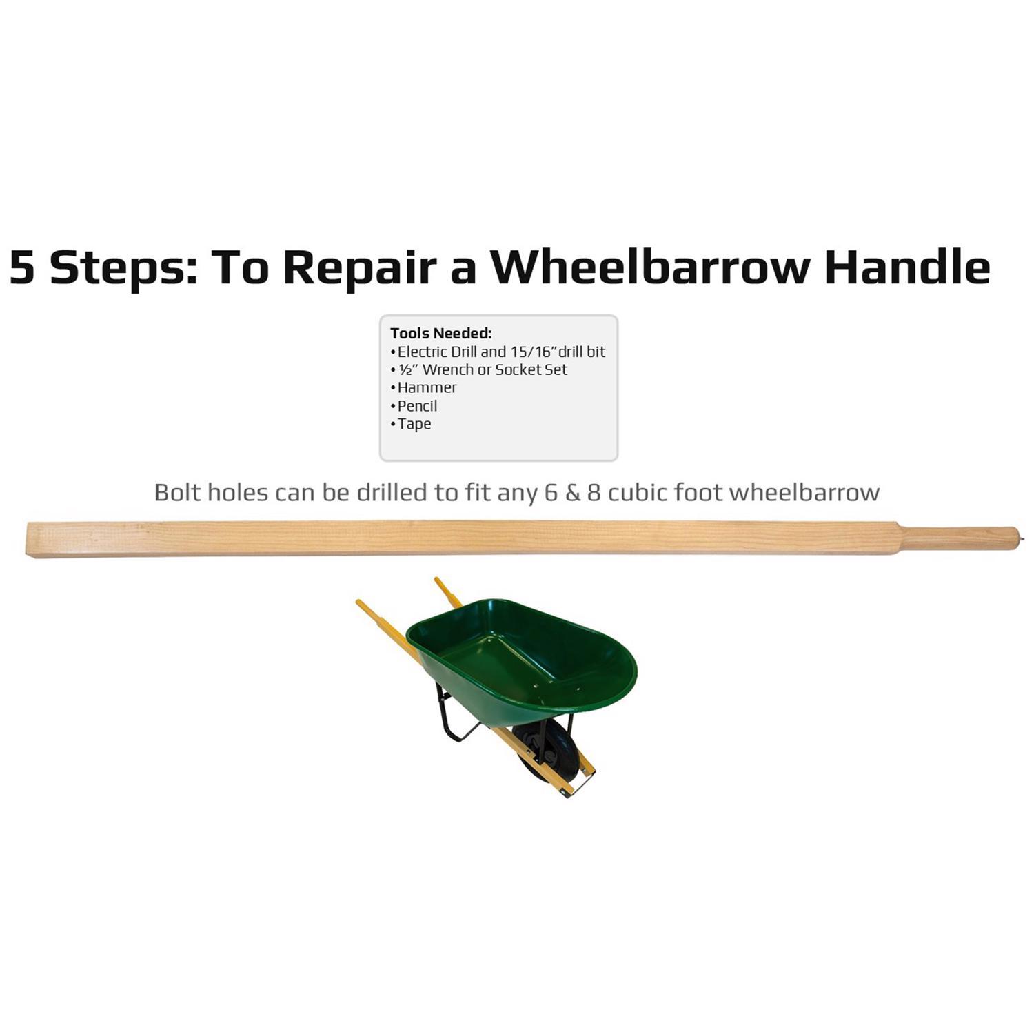 Truper Replacement Wheelbarrow Handle Hardwood
