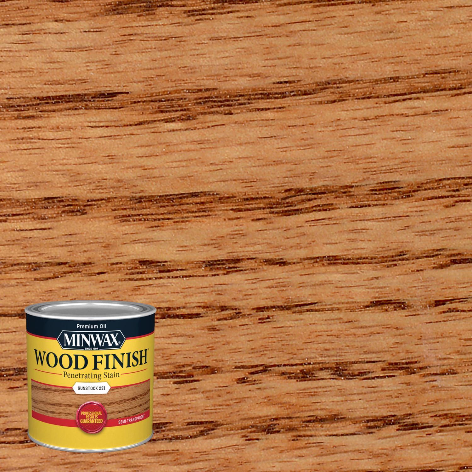 Minwax Wood Finish Semi-Transparent Gunstock Oil-Based Penetrating Wood Stain 1/2 pt