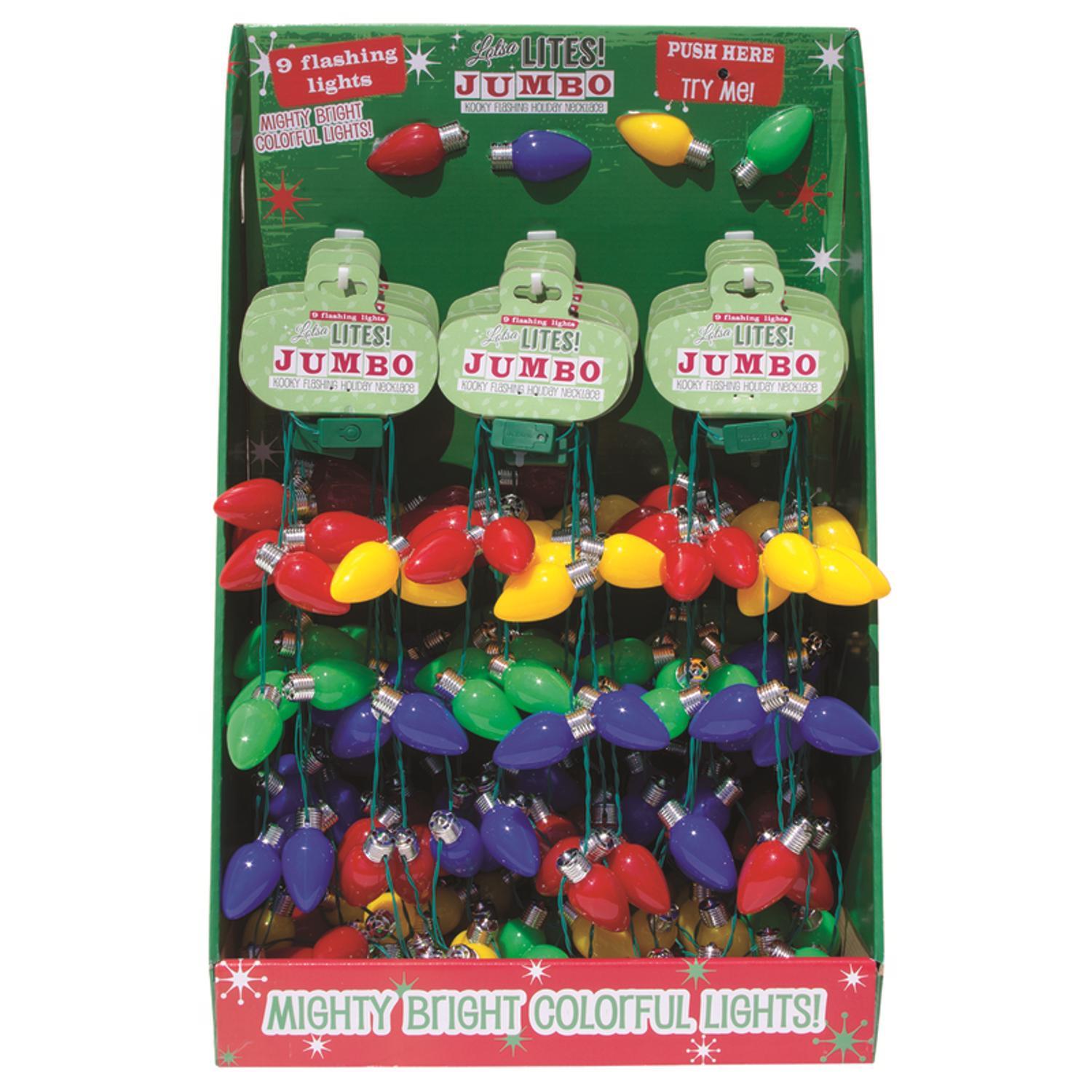 DM Merchandising Lotsa Lites CHRISTMAS Jumbo Light Up Necklace Plastic 1 pk