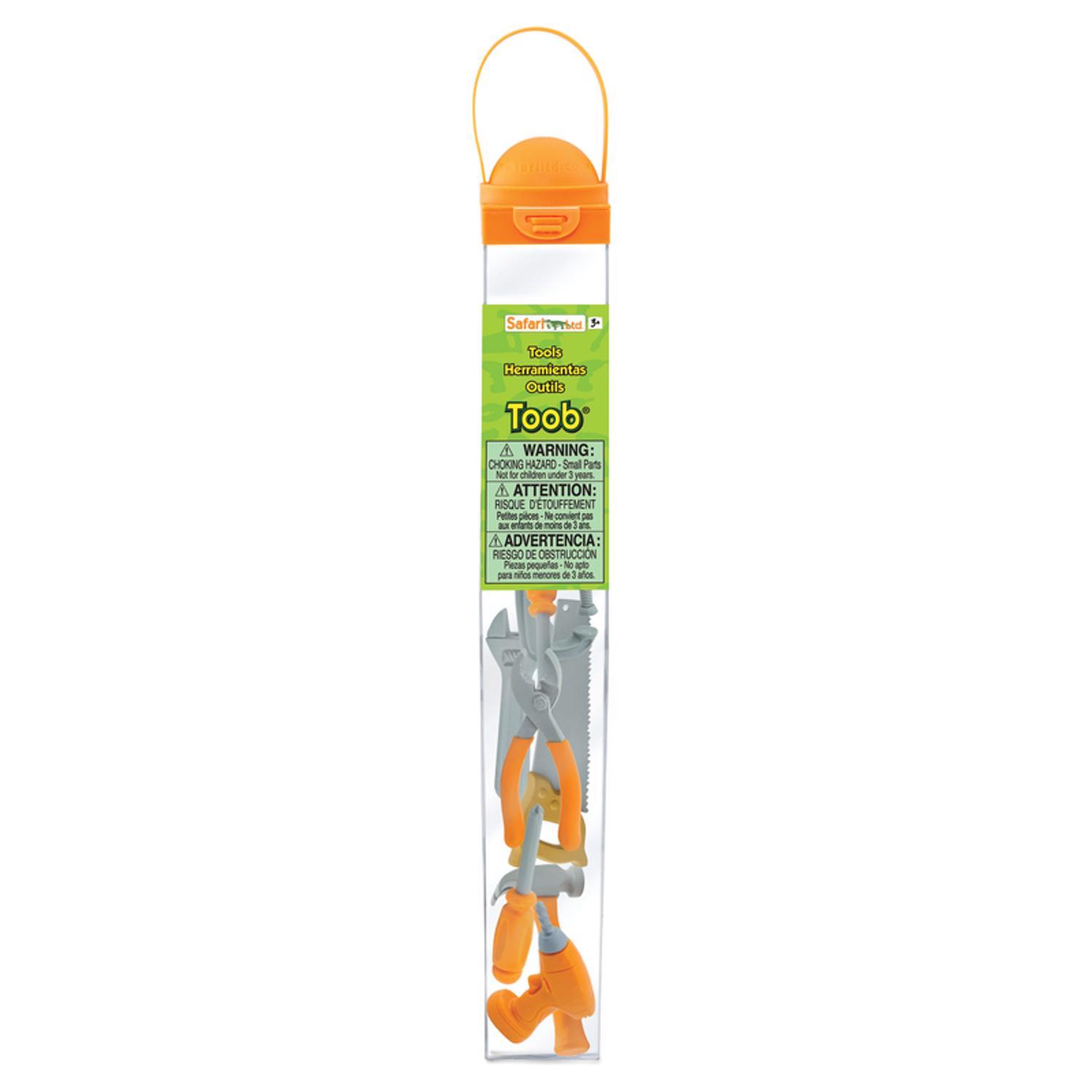 Safari Ltd. Toobs Tools Toy Gray/Orange 8 pc