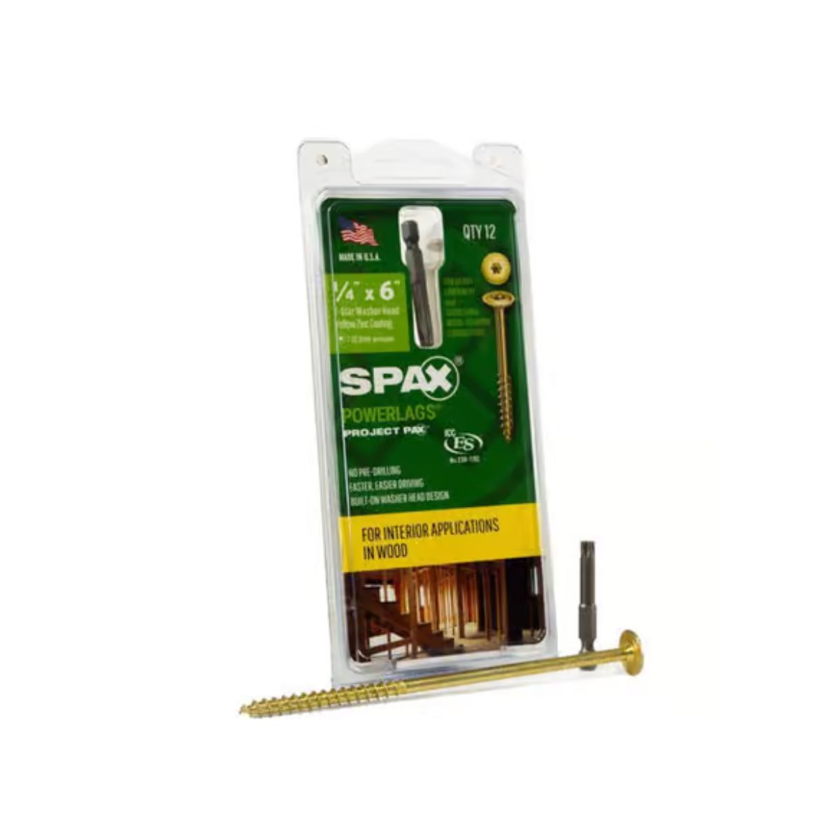 SPAX PowerLags 1/4 in. x 6 in. L Washer Yellow Zinc Carbon Steel Lag Screw 12 Pack