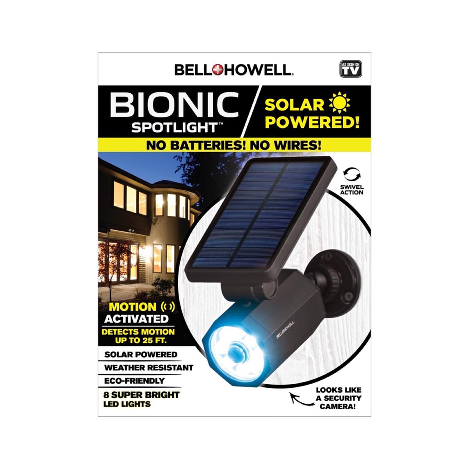 Bell & Howell Bionic MotionSensing Solar Powered LED Black Spotlight