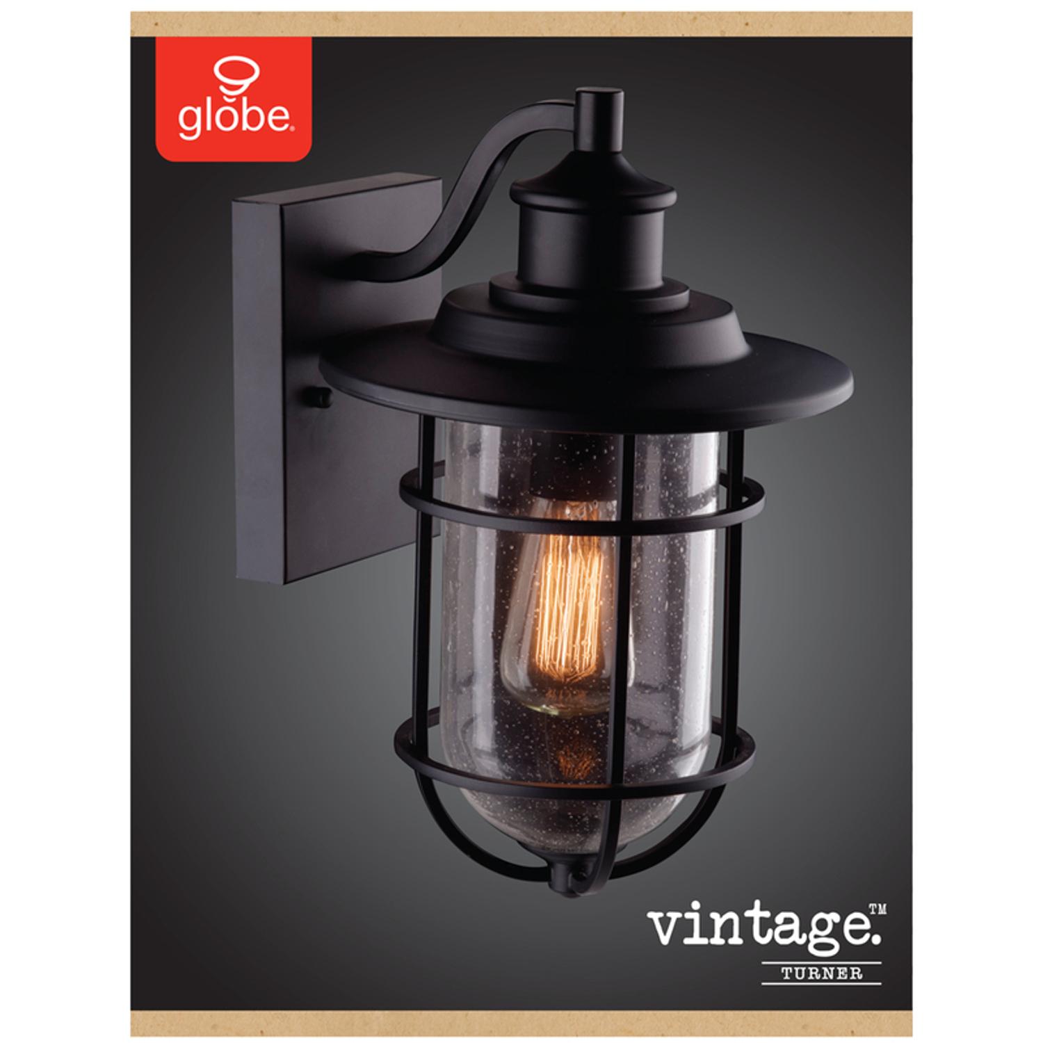 Globe Electric Vintage 1-Light Natural Black Turner Wall Sconce