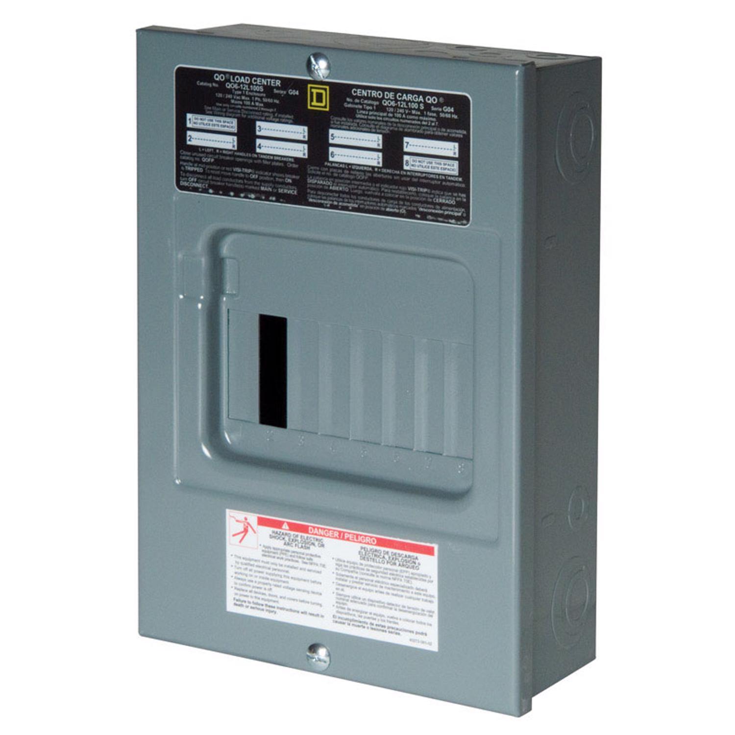 Square D QO 100 amps 120/240 V 6 space 12 circuits Combination Mount Main Lug Load Center
