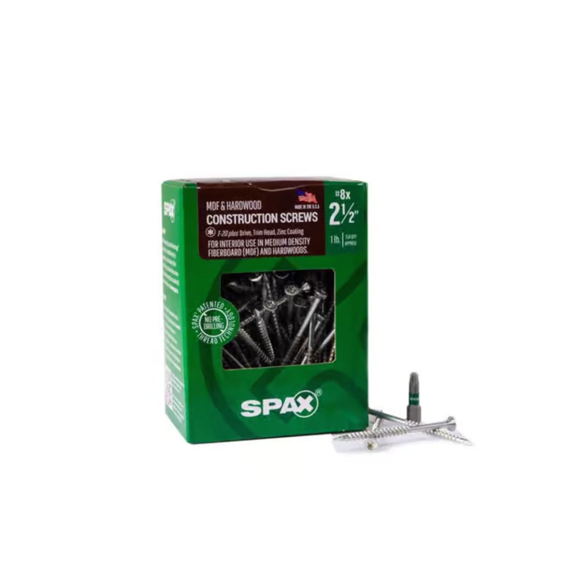 SPAX MDF No. 8 in. x 2-1/2 in. L T-20+ Trim Head Serrated Construction Screws