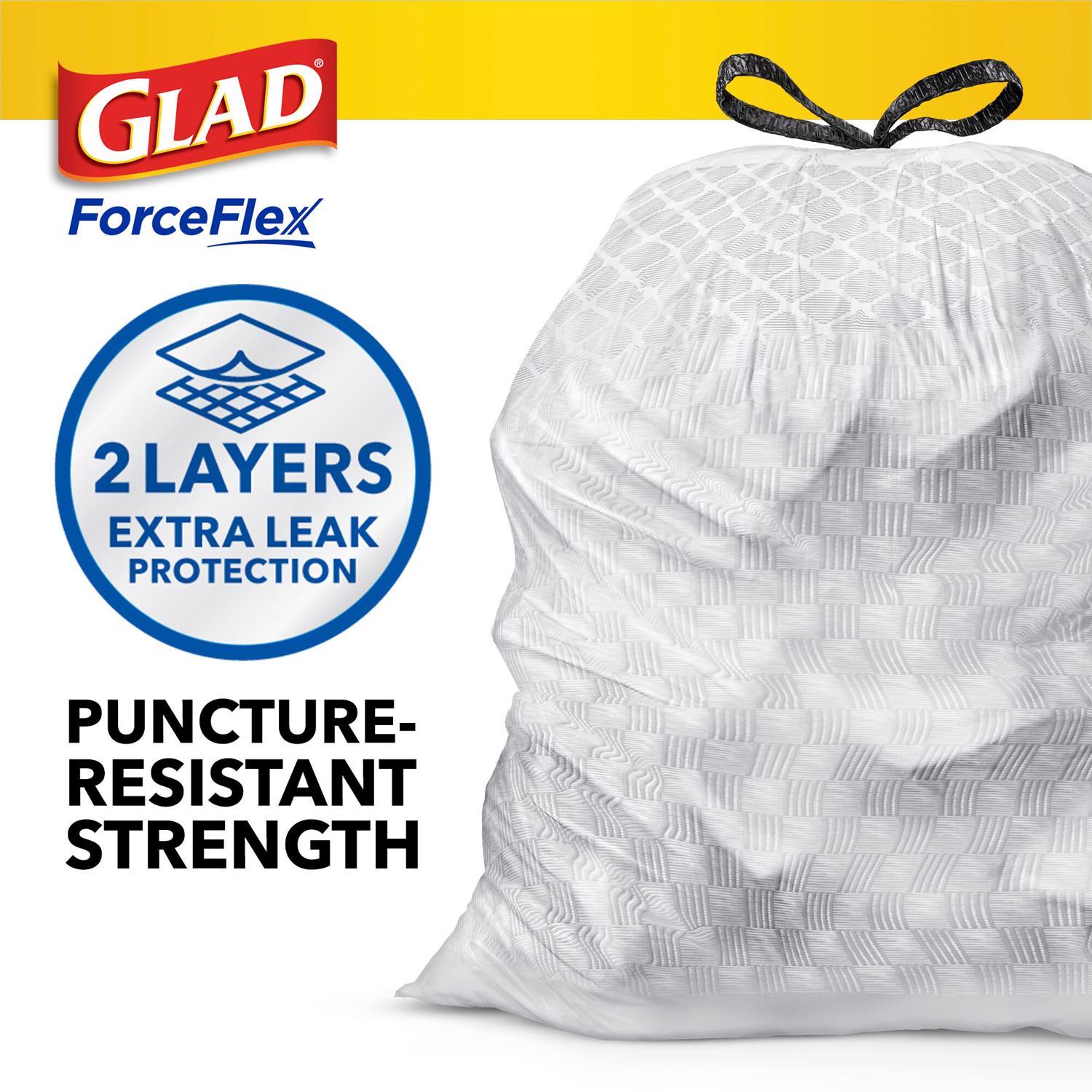 Glad Force Flex 13 gal No Scent Kitchen Trash Bags Drawstring 40 pk