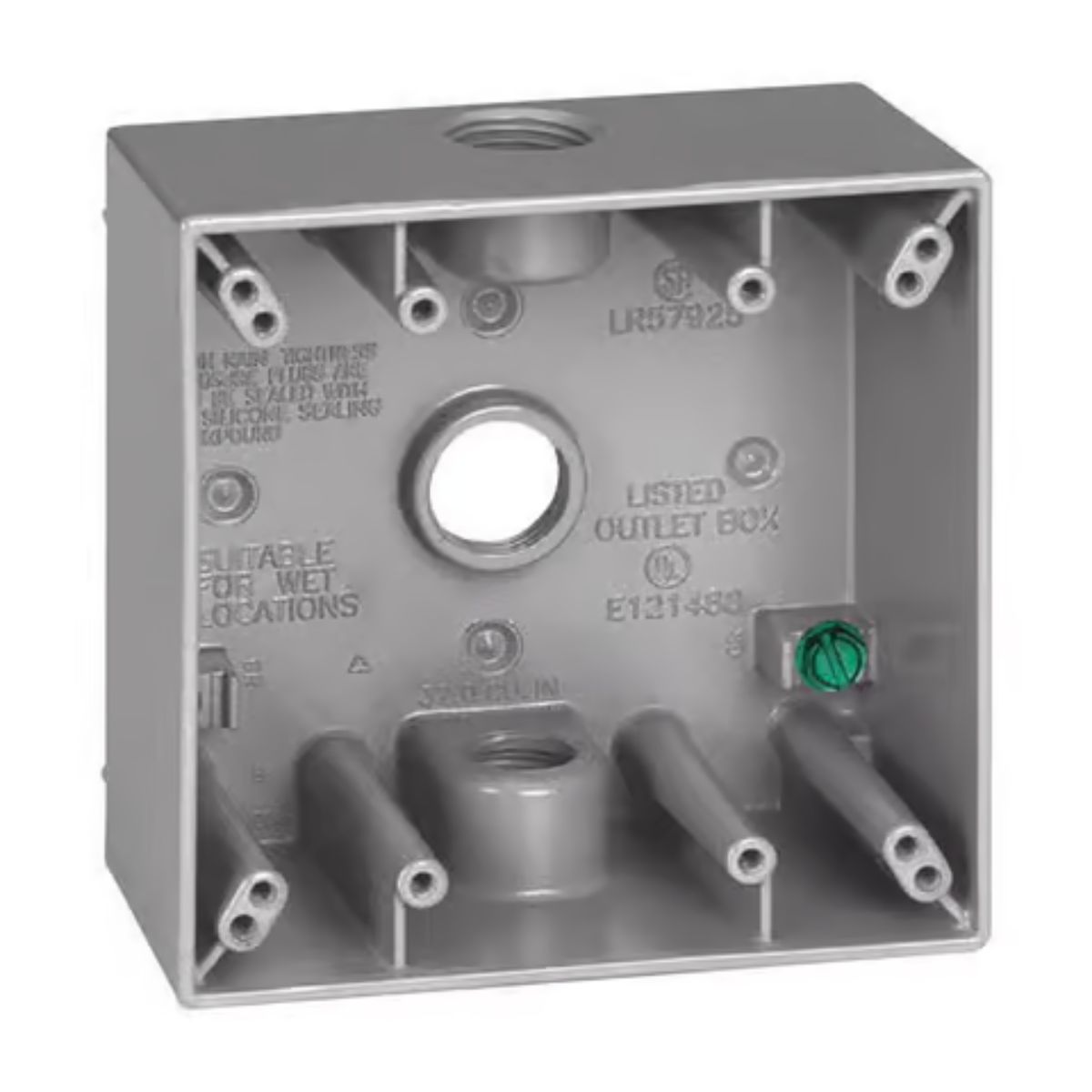 Sigma Engineered Solutions New Work 31 cu in. Square Metallic 2 gang Weatherproof Box Gray