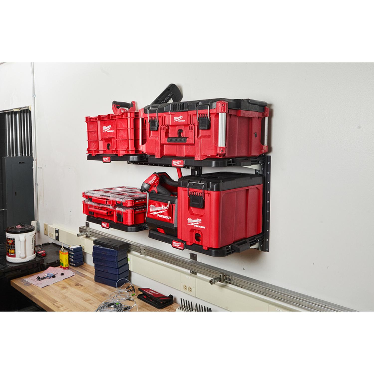 Milwaukee Packout 3.9 in. H X 21 in. W X 16.6 in. D Black Metal/Plastic Shelf Rack