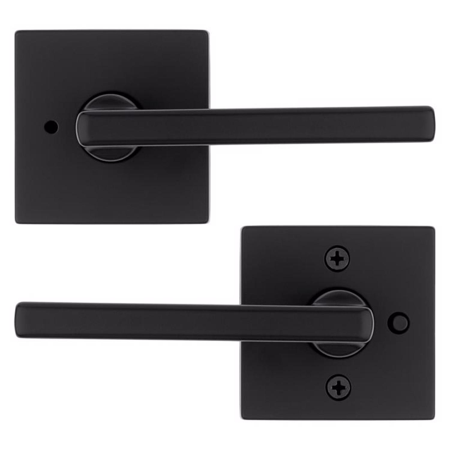 Kwikset Halifax Matte Black Bed and Bath Lever Right or Left Handed