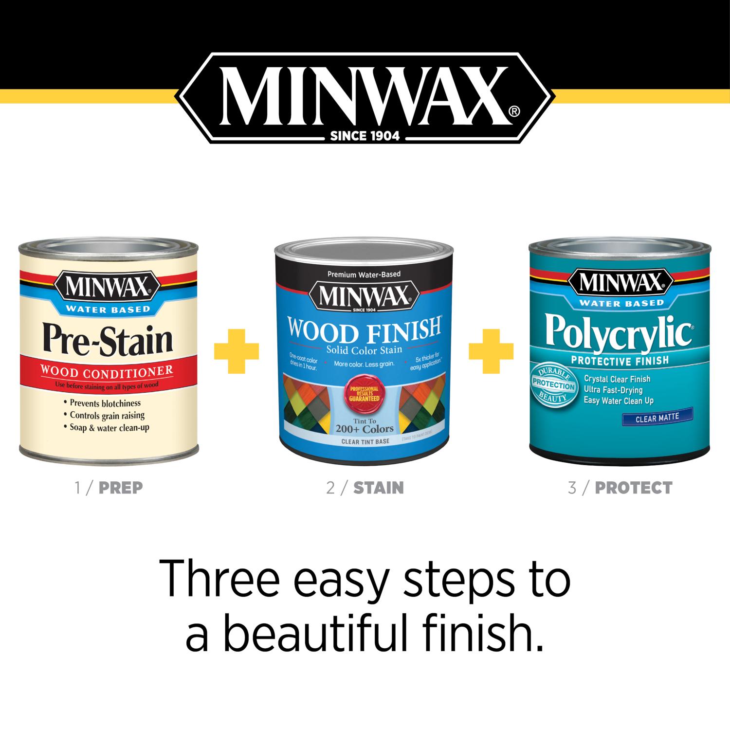 Minwax Wood Finish Water-Based Solid True Black Water-Based Wood Stain 1 qt