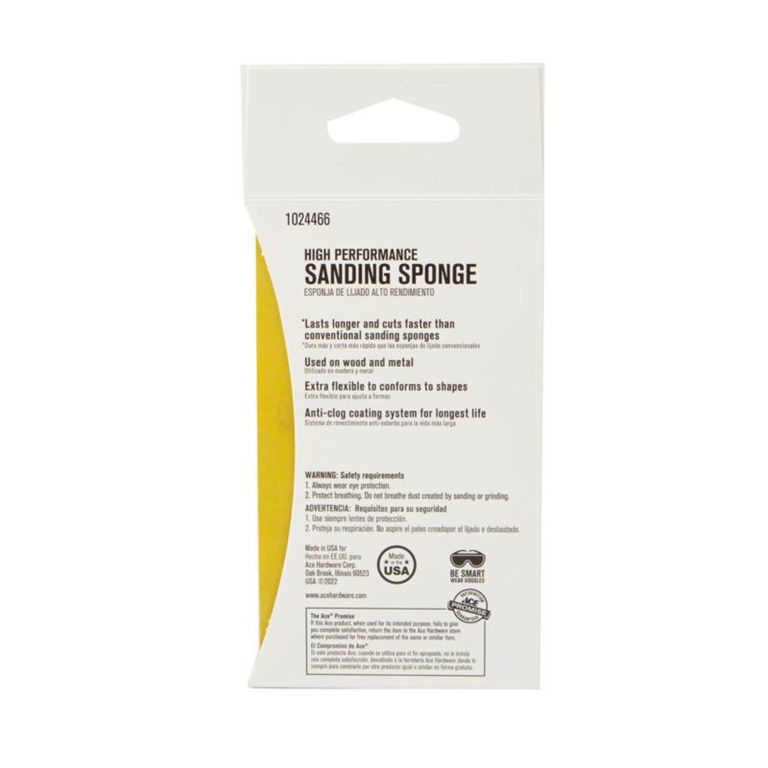 Ace 5 in. L X 3 in. W X 1 in. 400 Grit Super Fine 2-Sided Sanding Sponge