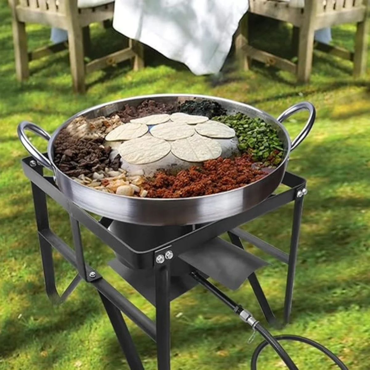 Bene Casa Stainless-Steel Belly Up Comal Pan 22.4 in.