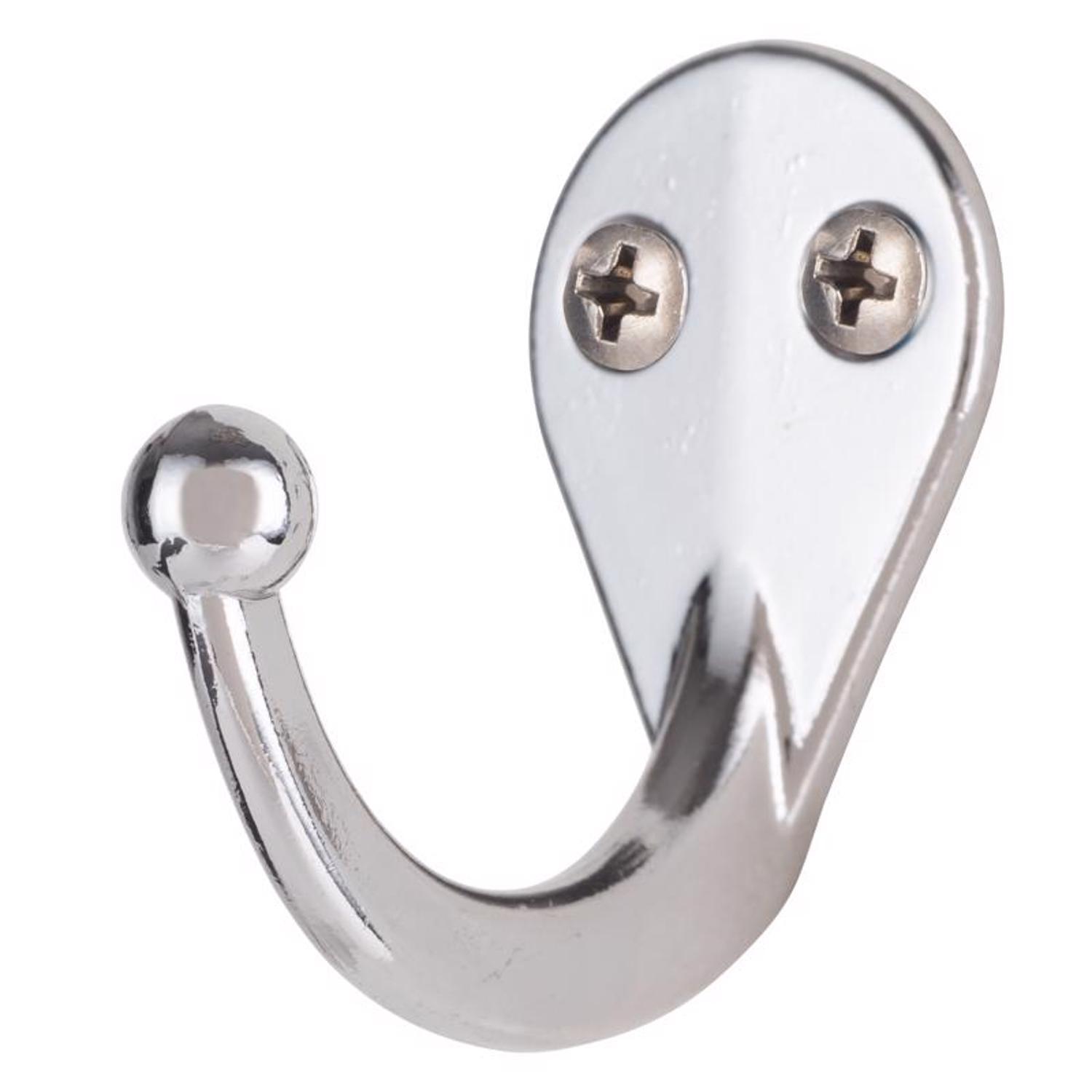 Ace 1-3/4 in. L Chrome Silver Metal Medium Single Garment Hook 2 pk