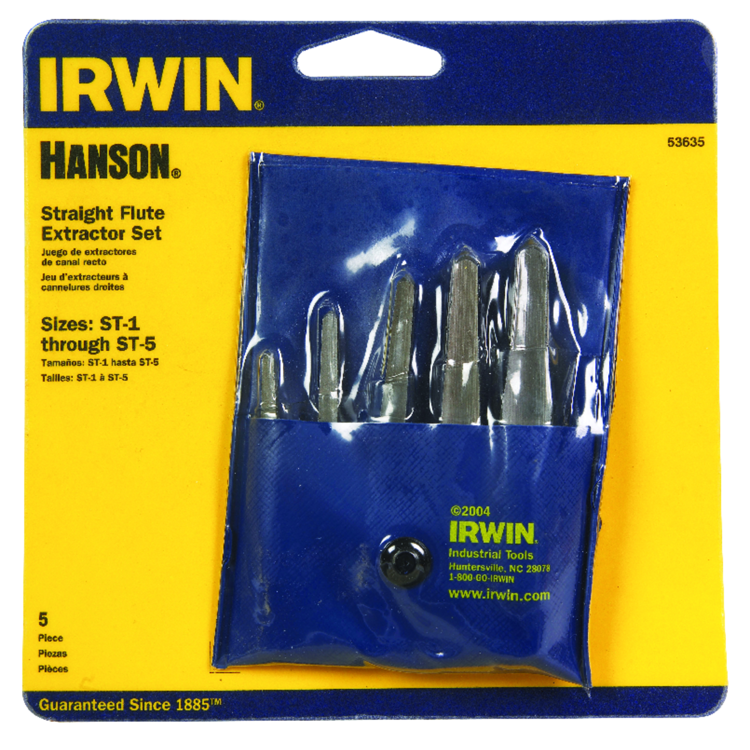Irwin Hanson 3/8 in. Carbon Steel Straight Screw Extractor Set 7 in. 5 pc