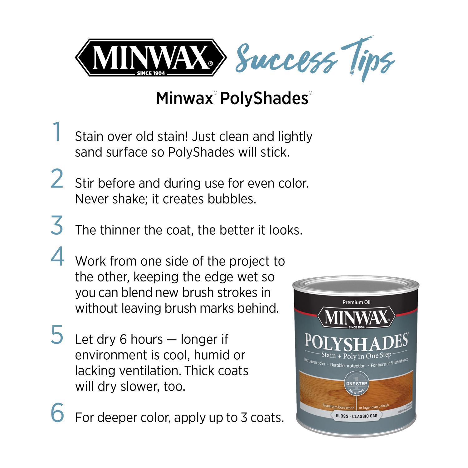 Minwax PolyShades Semi-Transparent Satin Pecan Oil-Based Stain/Polyurethane Finish 1 qt