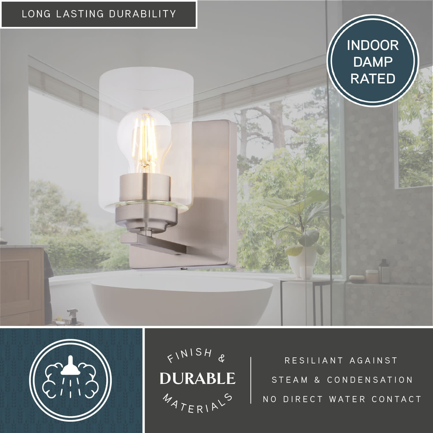 Vaxcel Lighting W0524 Park Ridge 8 in. Tall Bathroom Sconce - Nickel