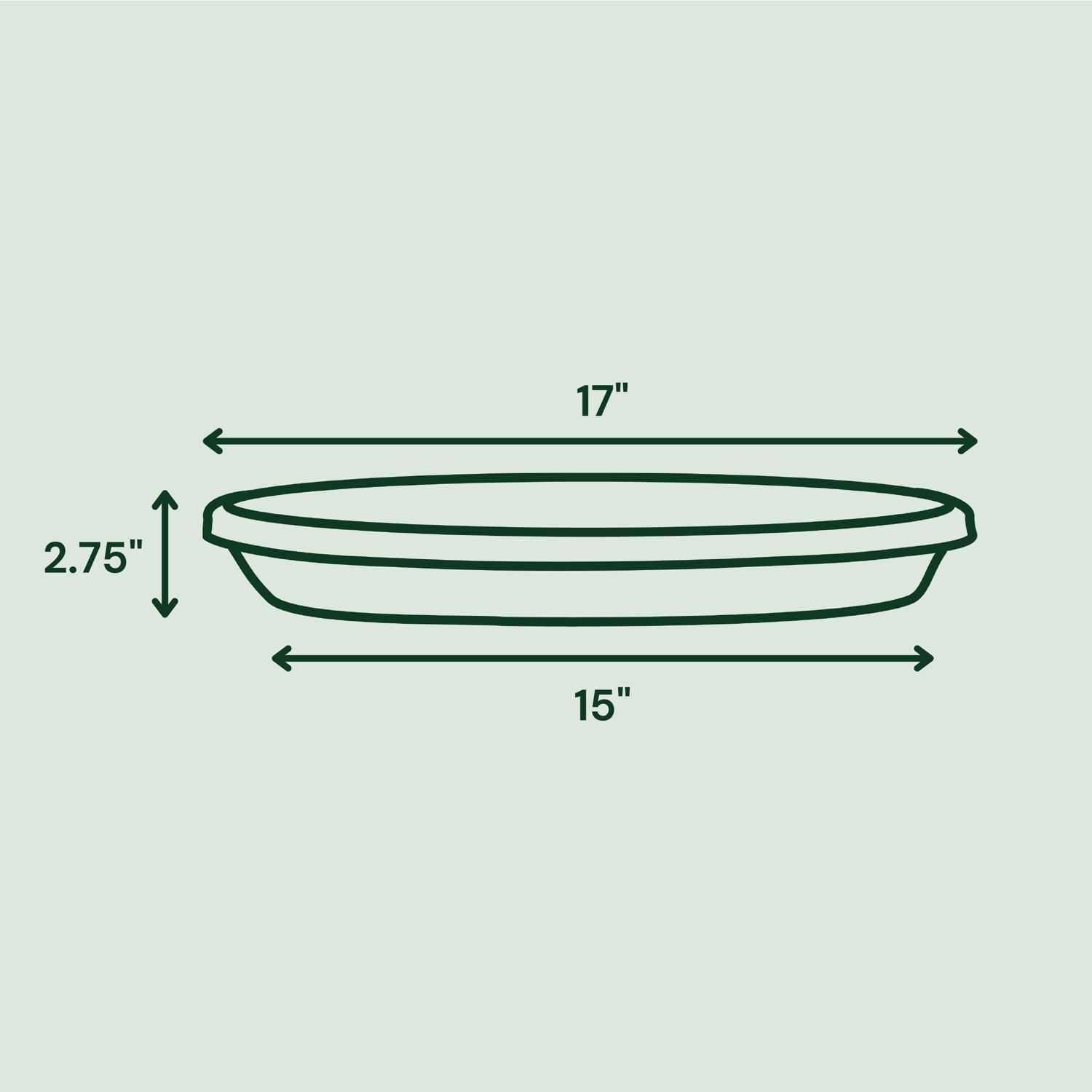 Bloem Terratray 2.7 in. H x 20 in. Dia. Resin Traditional Tray Terracotta Clay