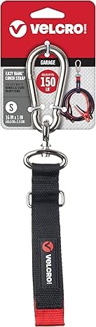 VELCRO Brand in. Black Hooks EASY HANG Cin. Strap Small 16 in. x 1 in. Hook loop fastener