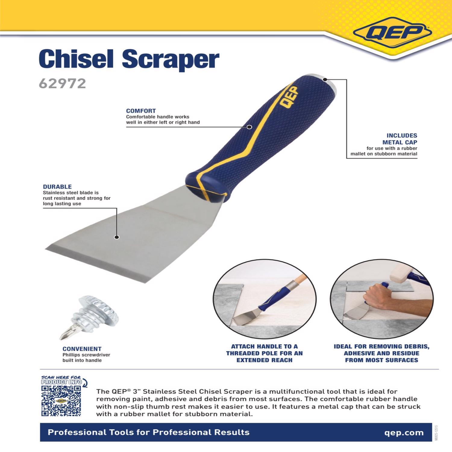 QEP 8.5 in. H X 3 in. W Steel Chisel Scraper 1 pk